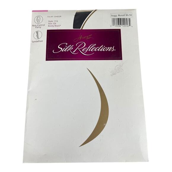 Hanes Accessories - NWT Vintage Hanes Silk Reflections Silky Sheer Barely Black Pantyhose Size-CD
